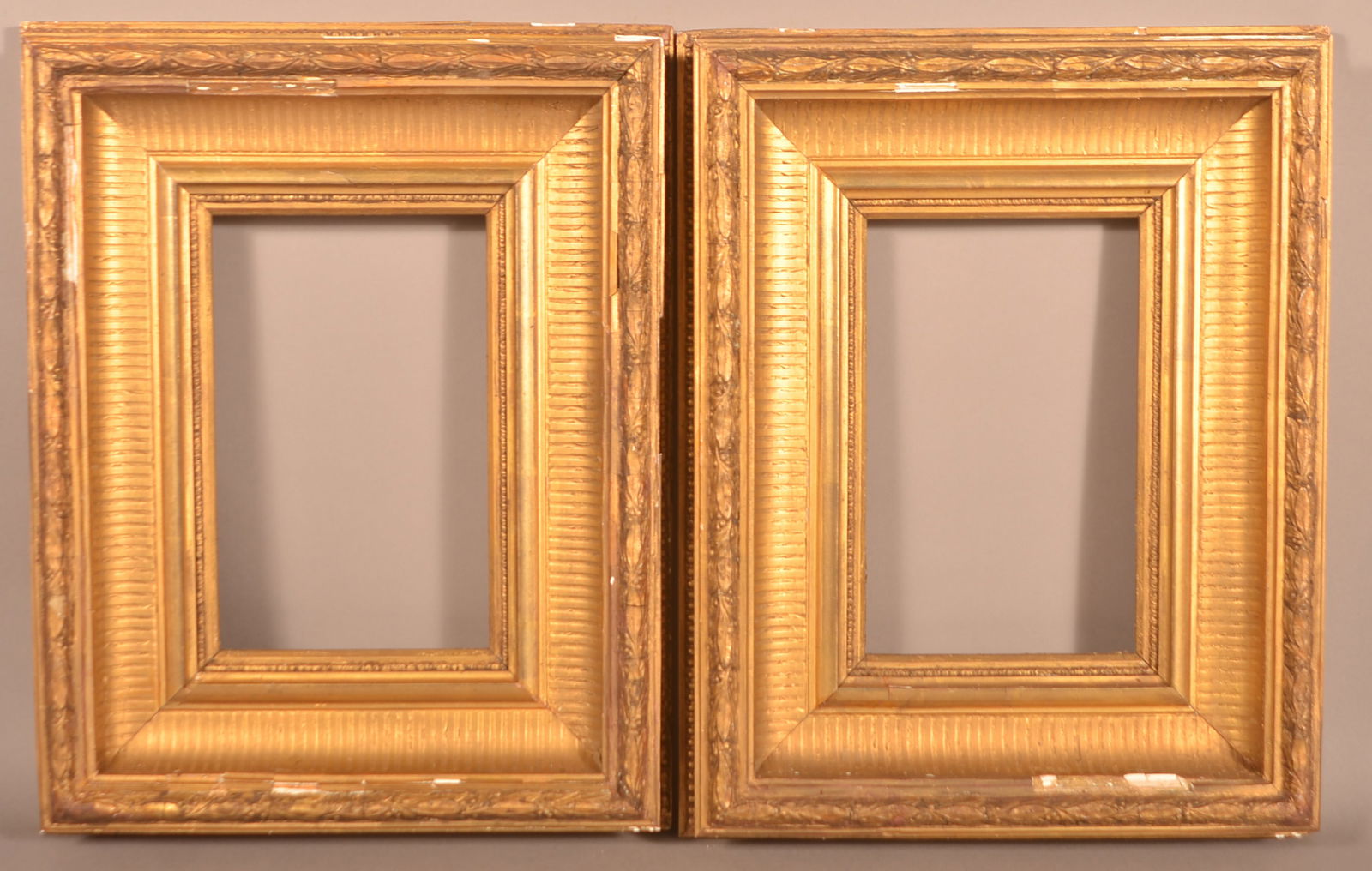 Matched Pair of 19th C. Gilt-Molded Picture Frames. (1 of 4)