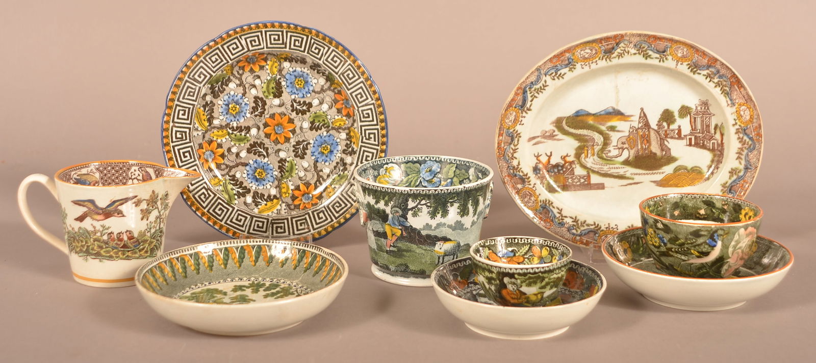 Lot of Early 19th Century Salopian Soft Paste China. (1 of 6)