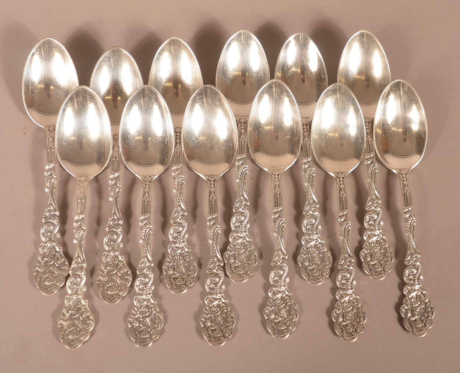 12 Gorham "Versailles" Sterling Silver Teaspoons. (1 of 6)