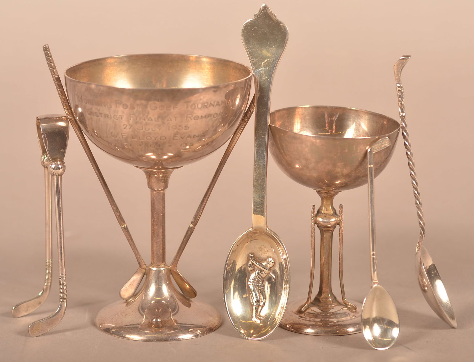 Lot of English Sterling Golf-Related Items. (1 of 3)