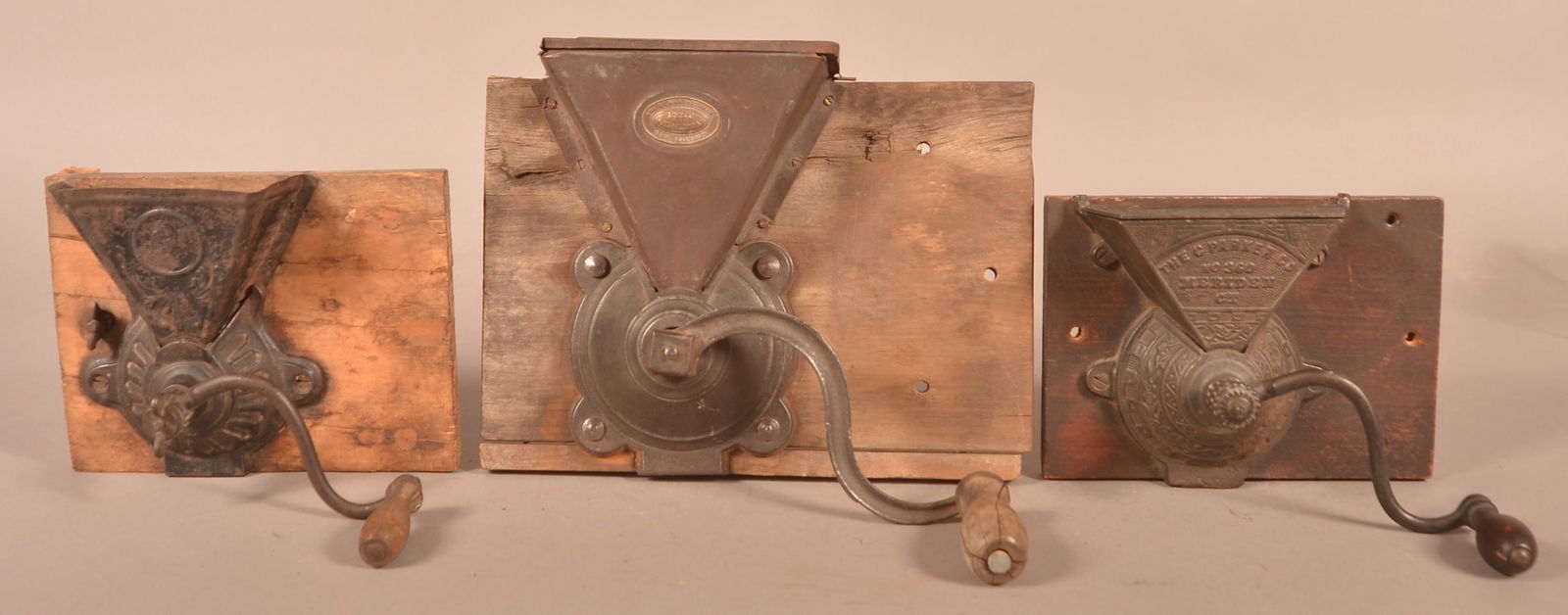 Three Various Wall-Mount Coffee Grinders. (1 of 6)