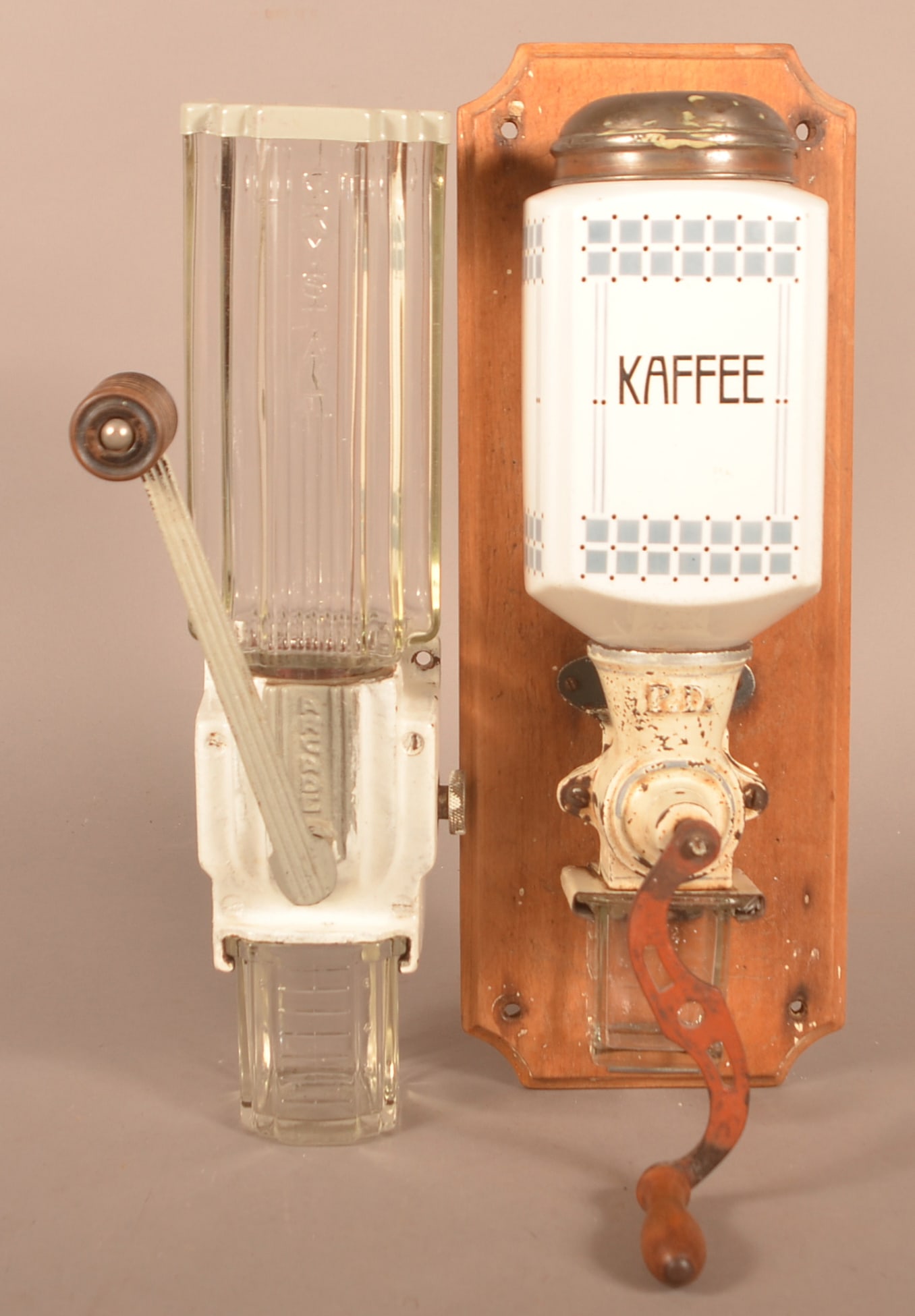 Two French Art Deco Wall-Mount Coffee Mills. (1 of 5)