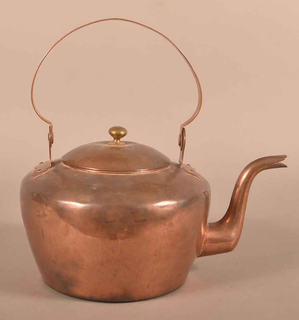 Rare W. Cathcart Early 19th C. Copper Teakettle. (1 of 7)