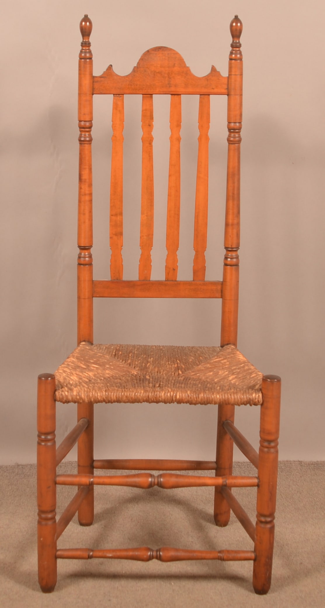 American 18th C. Banister-Back Rush Seat Side Chair. (1 of 4)