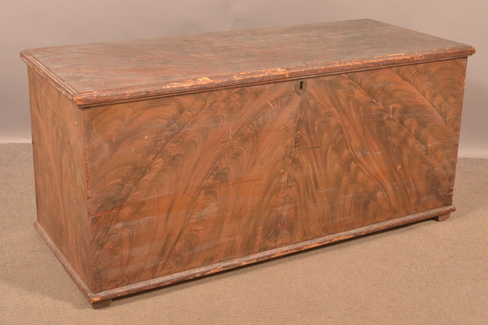 PA 19th C. Grain Painted Softwood Blanket Chest. (1 of 5)