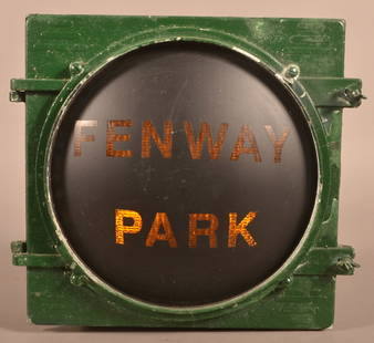 Vintage "Fenway Park" Lighted Street Sign/Signal.: Vintage "Fenway Park" Lighted Street Sign/Signal. "Mark-IV, Automatic Signal, Eagle Signal" embossed on cast alloy case. 14"h. x 15"w. x 7"d,