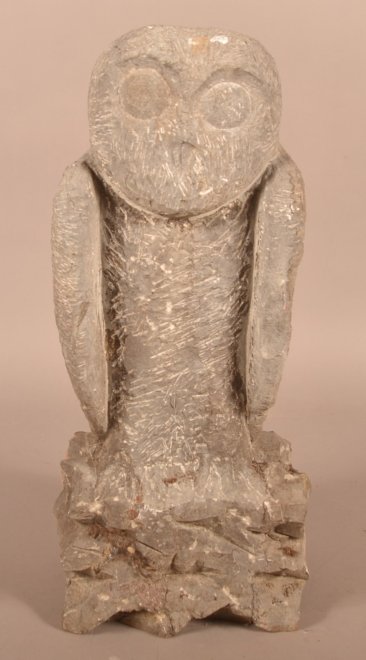 Vintage Carved Stone Owl Sculpture. (1 of 4)