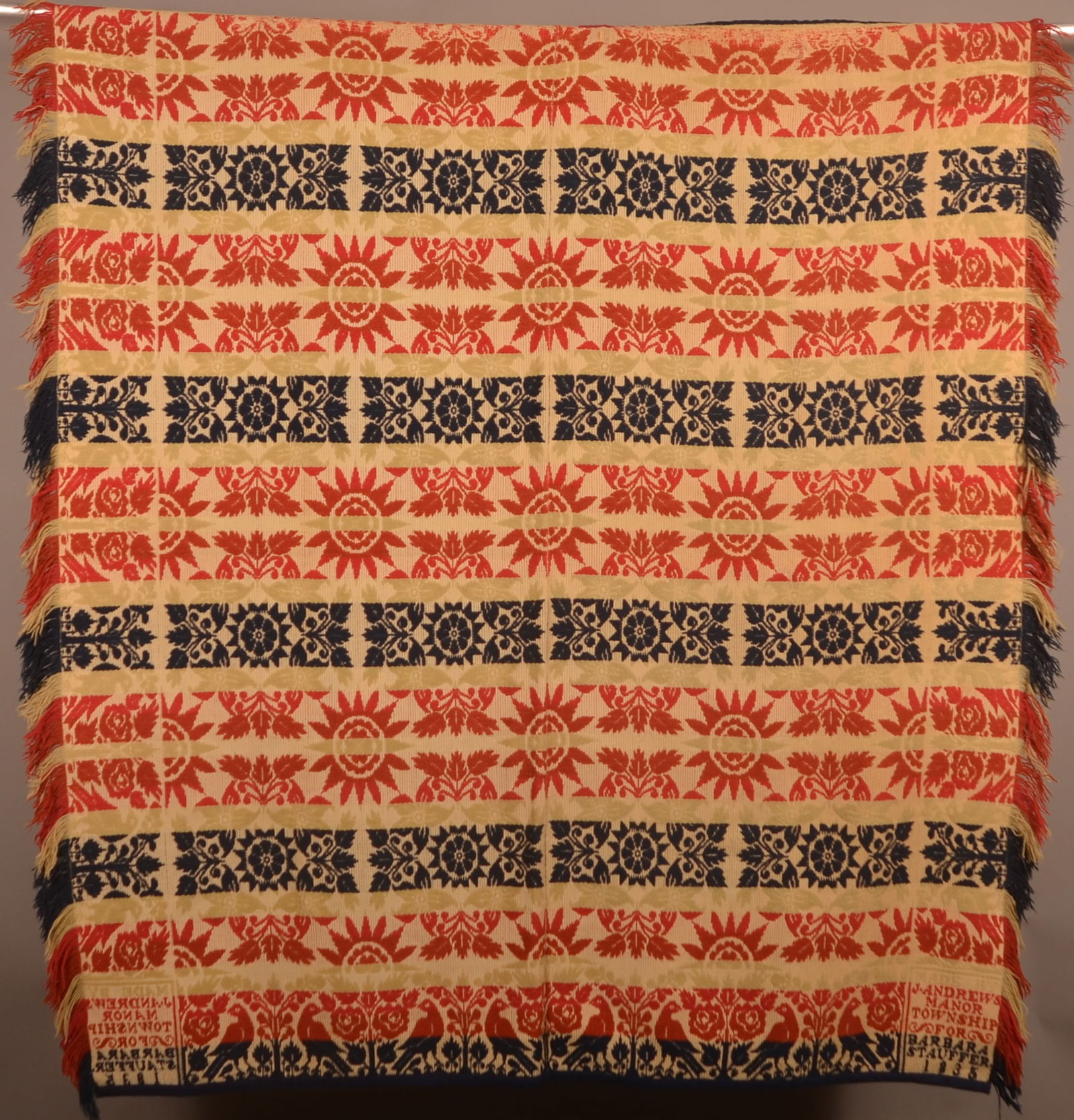 Lancaster County, PA 1835 Jacquard Coverlet. (1 of 5)
