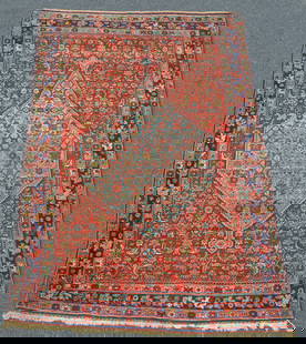 Oriental Center Medallion Prayer Rug.: Antique/Vintage Oriental Center Medallion Prayer Rug. 3'6" x 5'5".