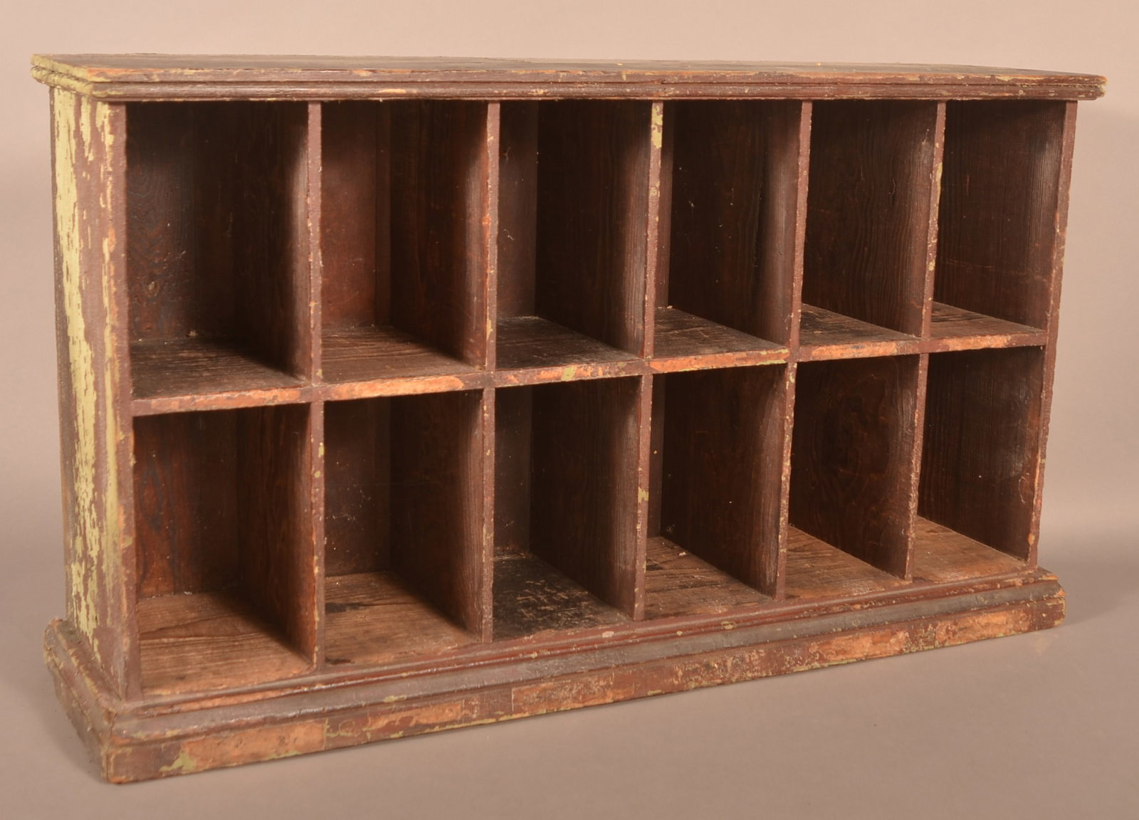 Antique Softwood Display Shelf.: Antique Softwood Display Shelf. 20"h. x 34"w. x 9"d.