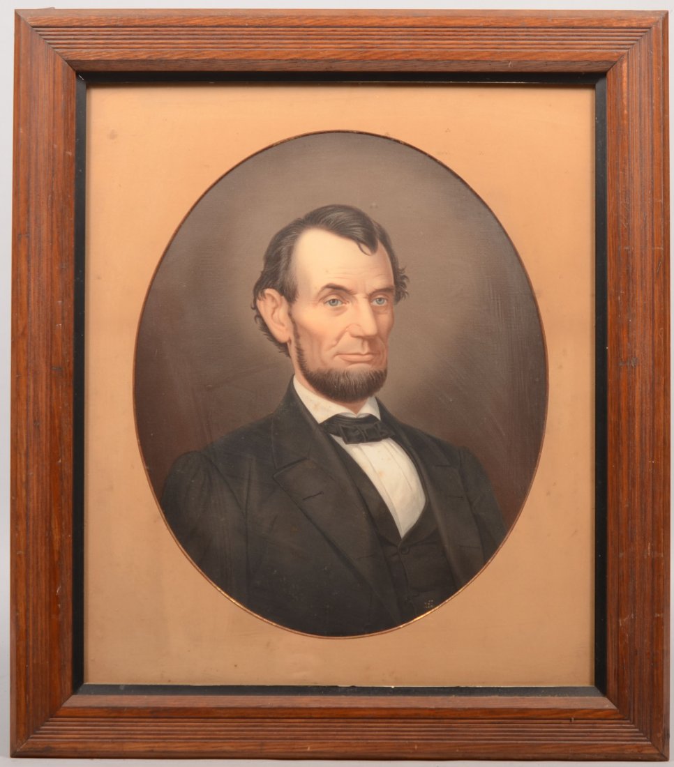 20 Abraham Lincoln Color Lithographic Portrait. Mounte