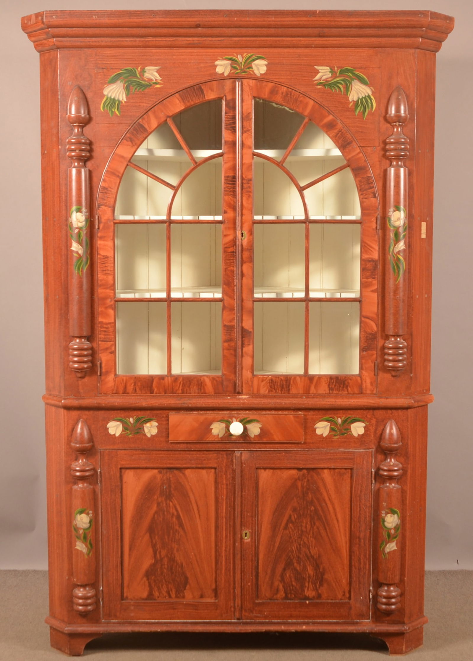 York Co., Pa Corner Cupboard Attributed To John Rupp. Auction