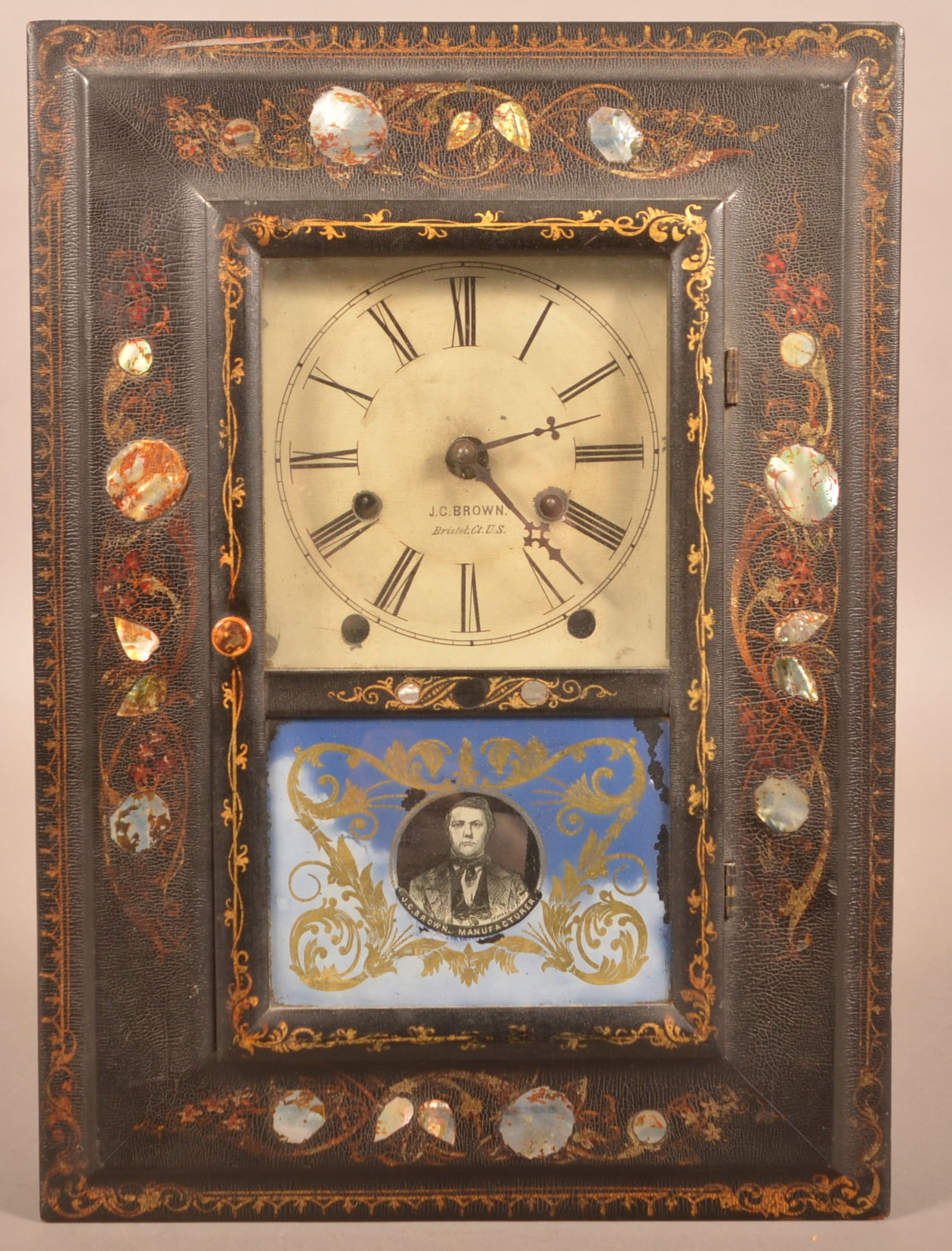 J.C. Brown, Bristol, CT Shelf Clock. (1 of 8)