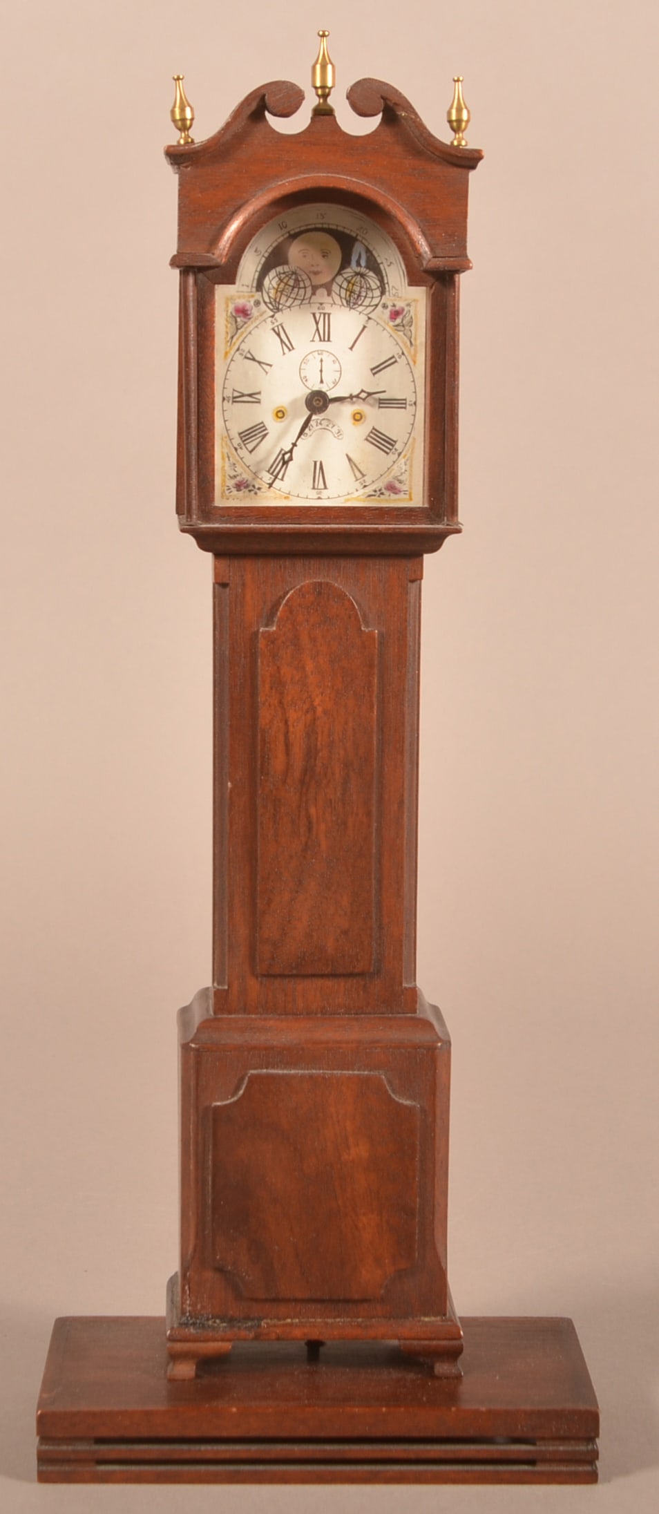 Miniature Mahogany Tall Case Clock by Andrew Marlow. (1 of 5)