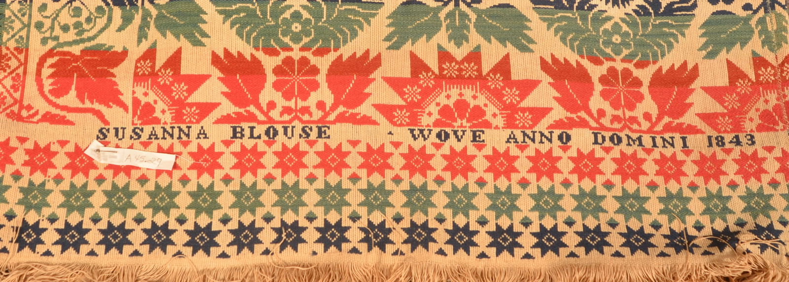 Susanna Blouse 1843 2-Part Jacquard Coverlet. (1 of 8)