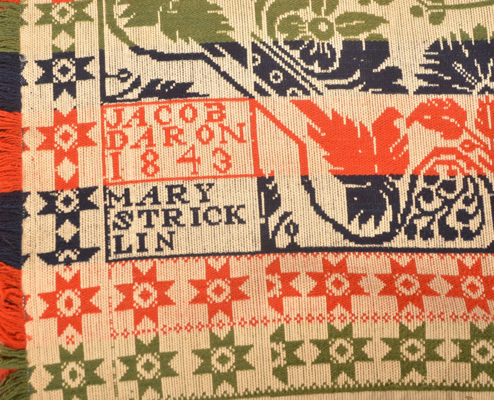 York County, PA 1843 Jacquard Coverlet. (1 of 8)