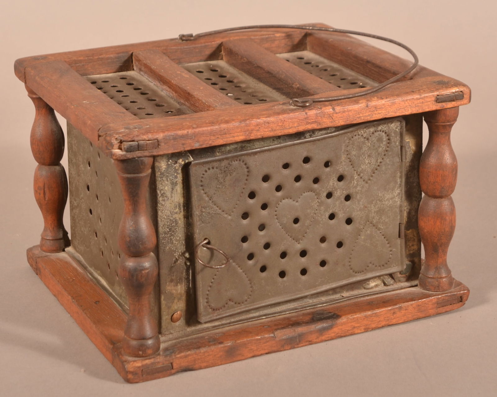 Pennsylvania 19th Century Punched-Tin Foot Warmer. (1 of 4)
