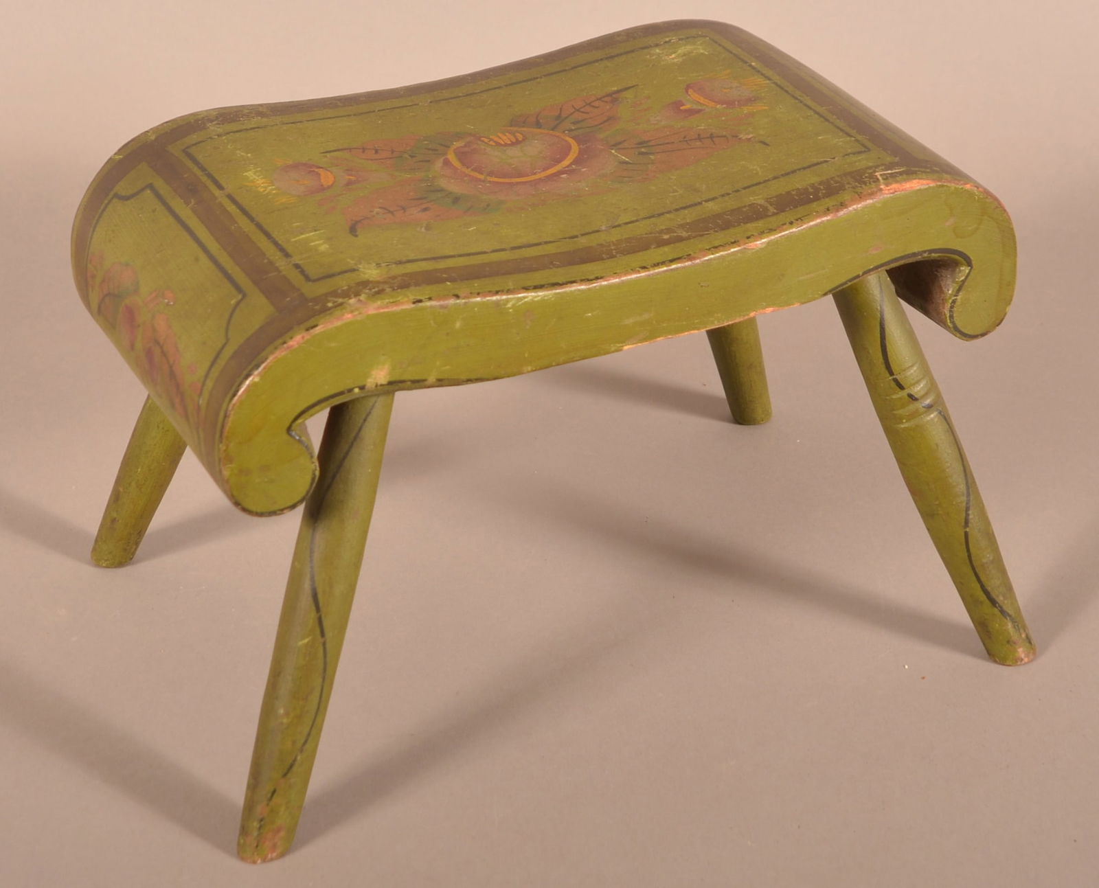 Pennsylvania Country Sheraton Painted Footstool. (1 of 5)