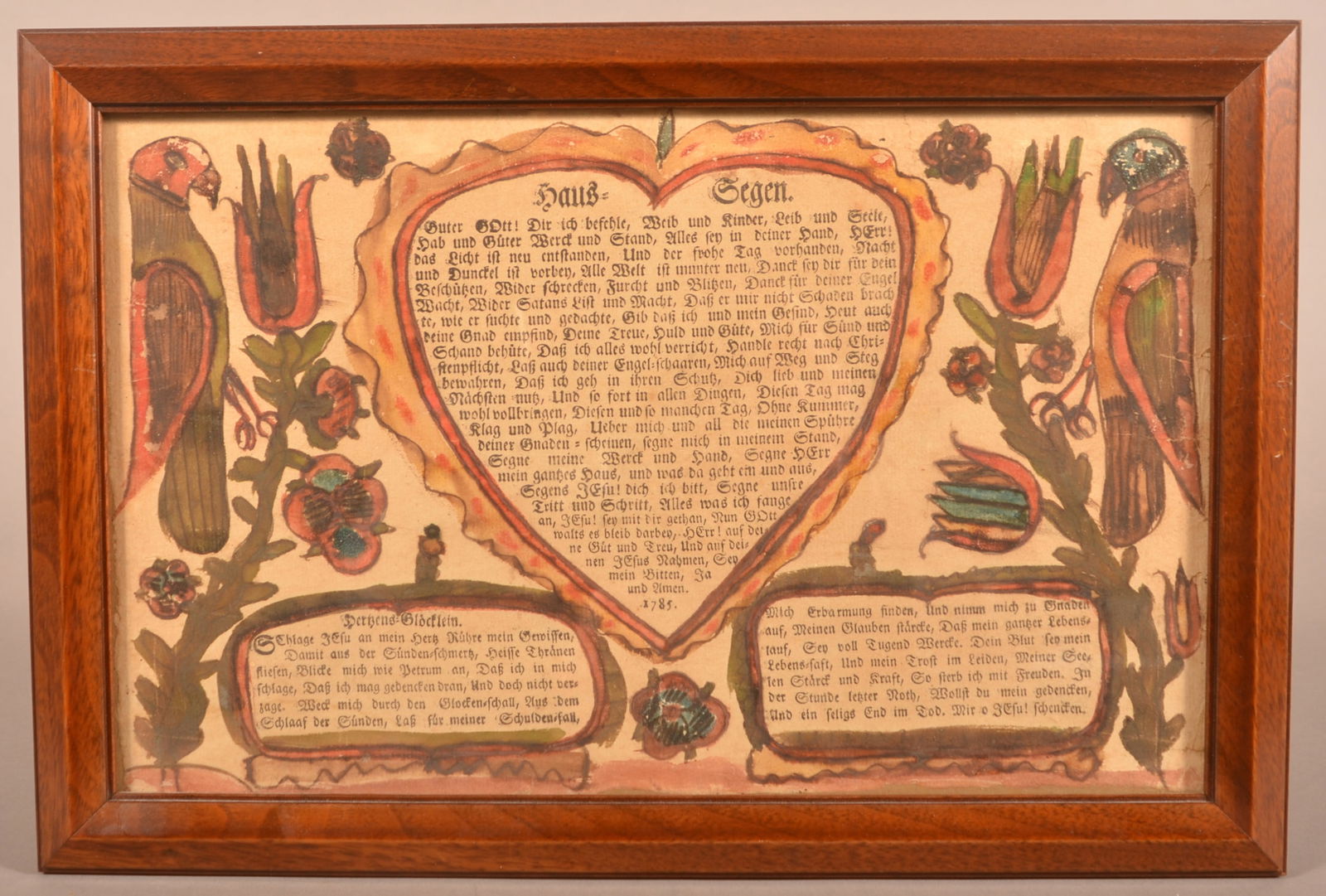 Pennsylvania 1785 Printed and Watercolor Fraktur. (1 of 7)