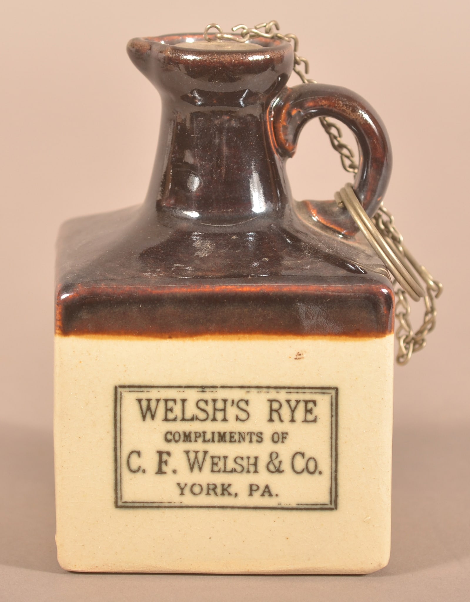 C.F. Welsh, York, PA Stoneware Advertising Jug. (1 of 3)