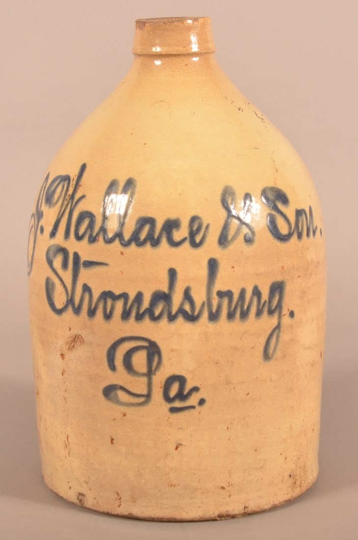 J. Wallace & Son, Stroudsburg, PA 2-Gal. Stoneware Jug. (1 of 3)
