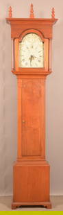 Jacob Gartner, York Town Chippendale Tall Case Clock.: Jacob Gartner, York Town Chippendale Walnut Tall Case Clock. (York County, PA, circa 1790-1800). Cove-molded cornice, arched-top sidelights and turned-column supports. Cove-molded case with arched-top