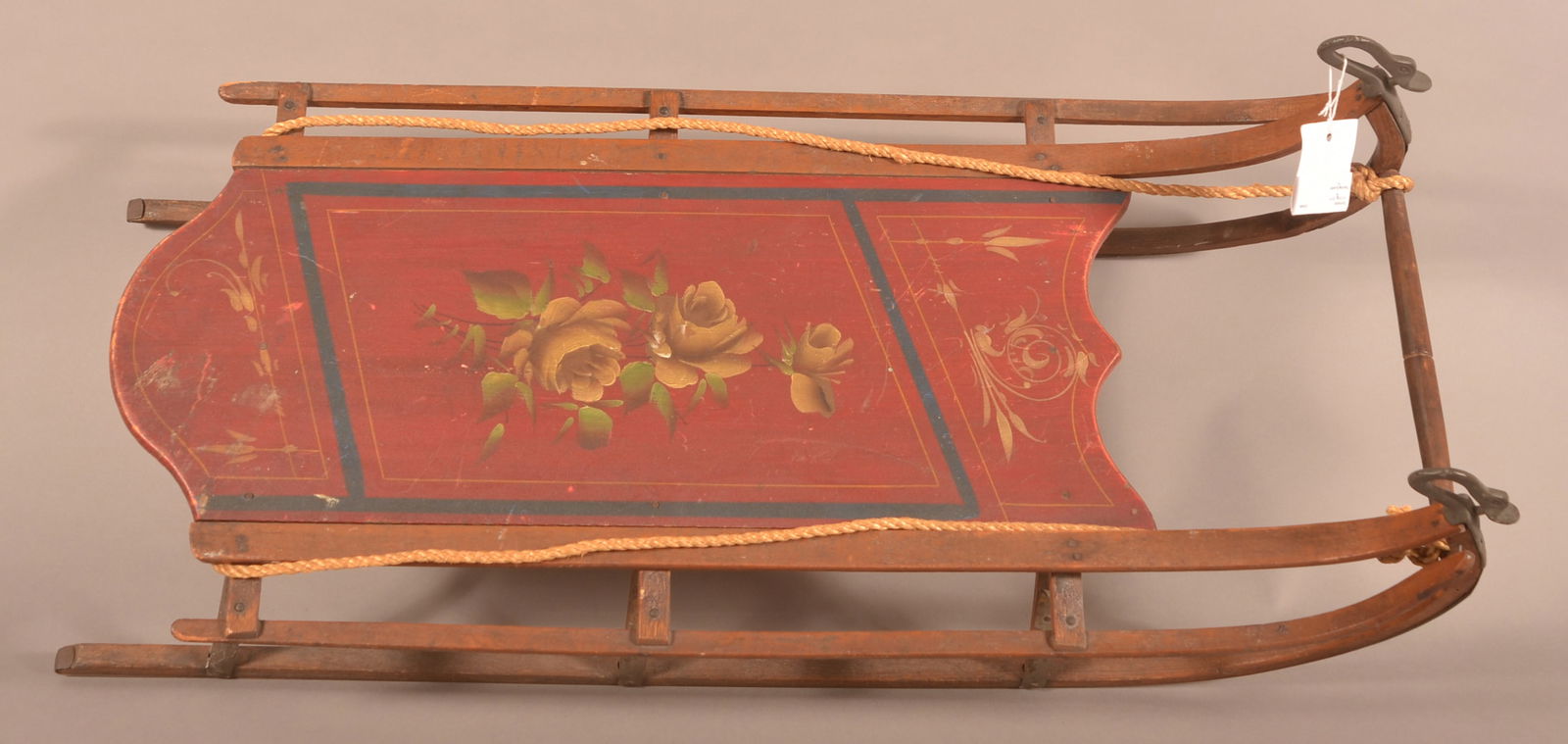 Antique Paint-Decorated Wood Child's Sled. (1 of 5)