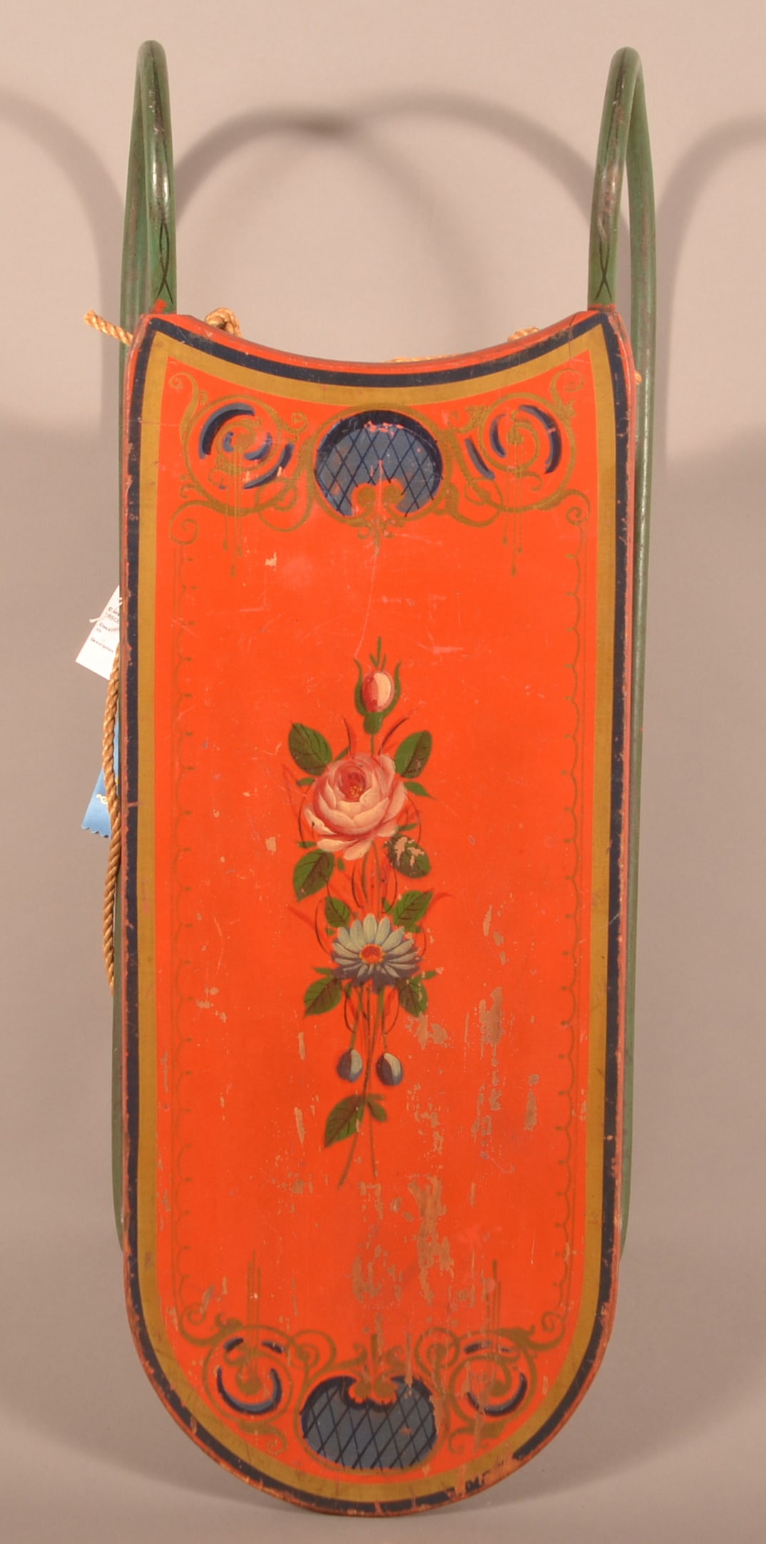 Antique Paint-Decorated Wood Child's Sled. (1 of 5)