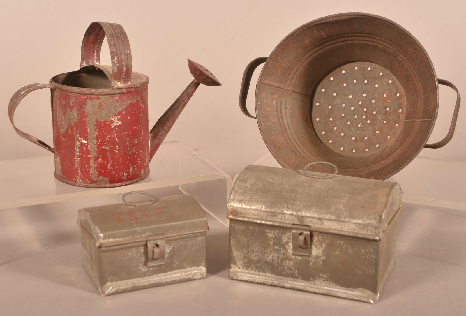 Four Pieces of Antique Miniature Tinware. (1 of 3)