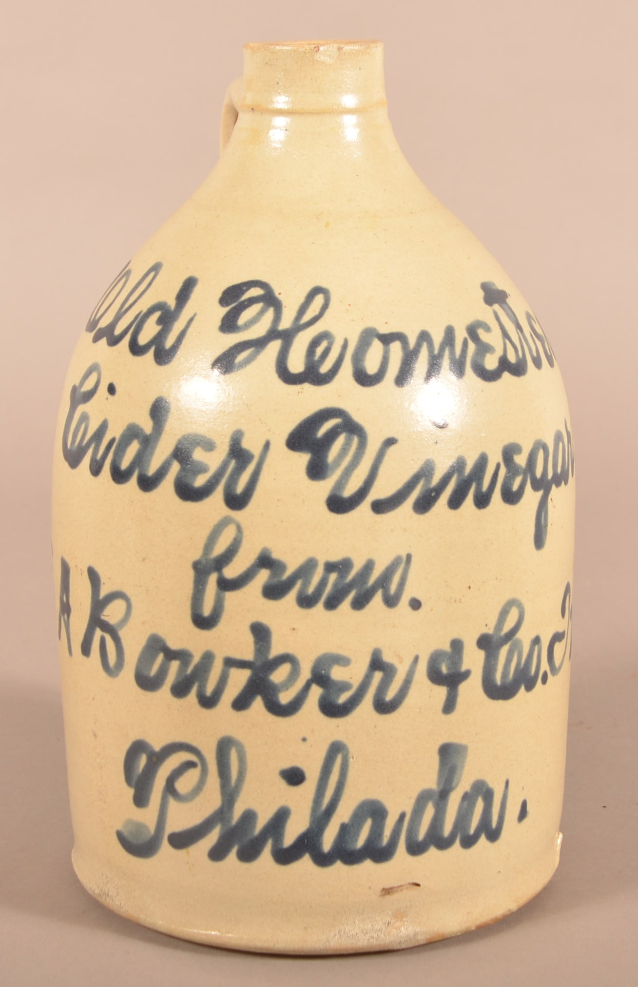 E. A. Bowker, Philadelphia 1-Gallon Stoneware Jug. (1 of 3)