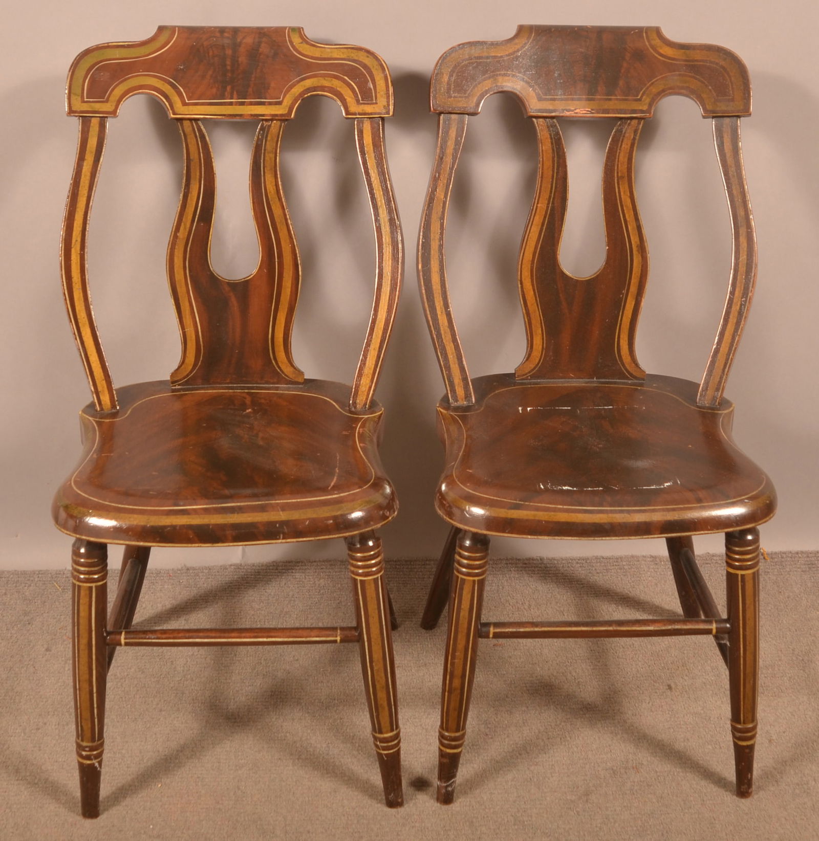 Pair of York, PA Boot Jack-Back Side Chairs. (1 of 4)