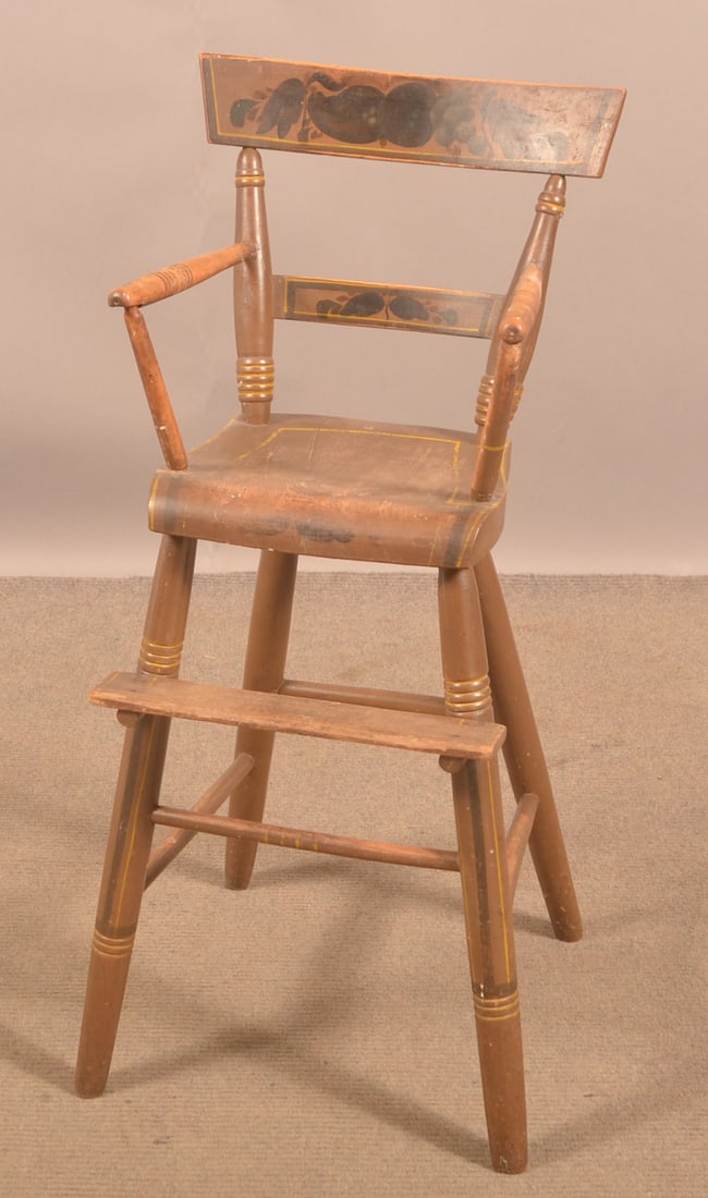 Pennsylvania 19th Century Paint-Decorated Highchair. (1 of 3)