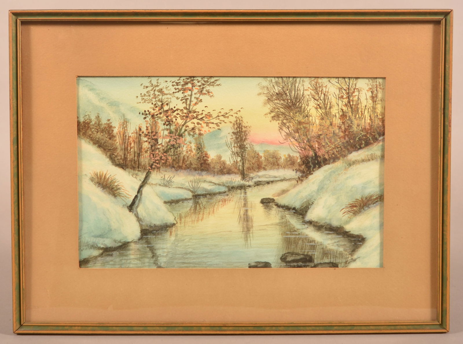 Francis Marion Dyer Winter Landscape Watercolor. (1 of 4)