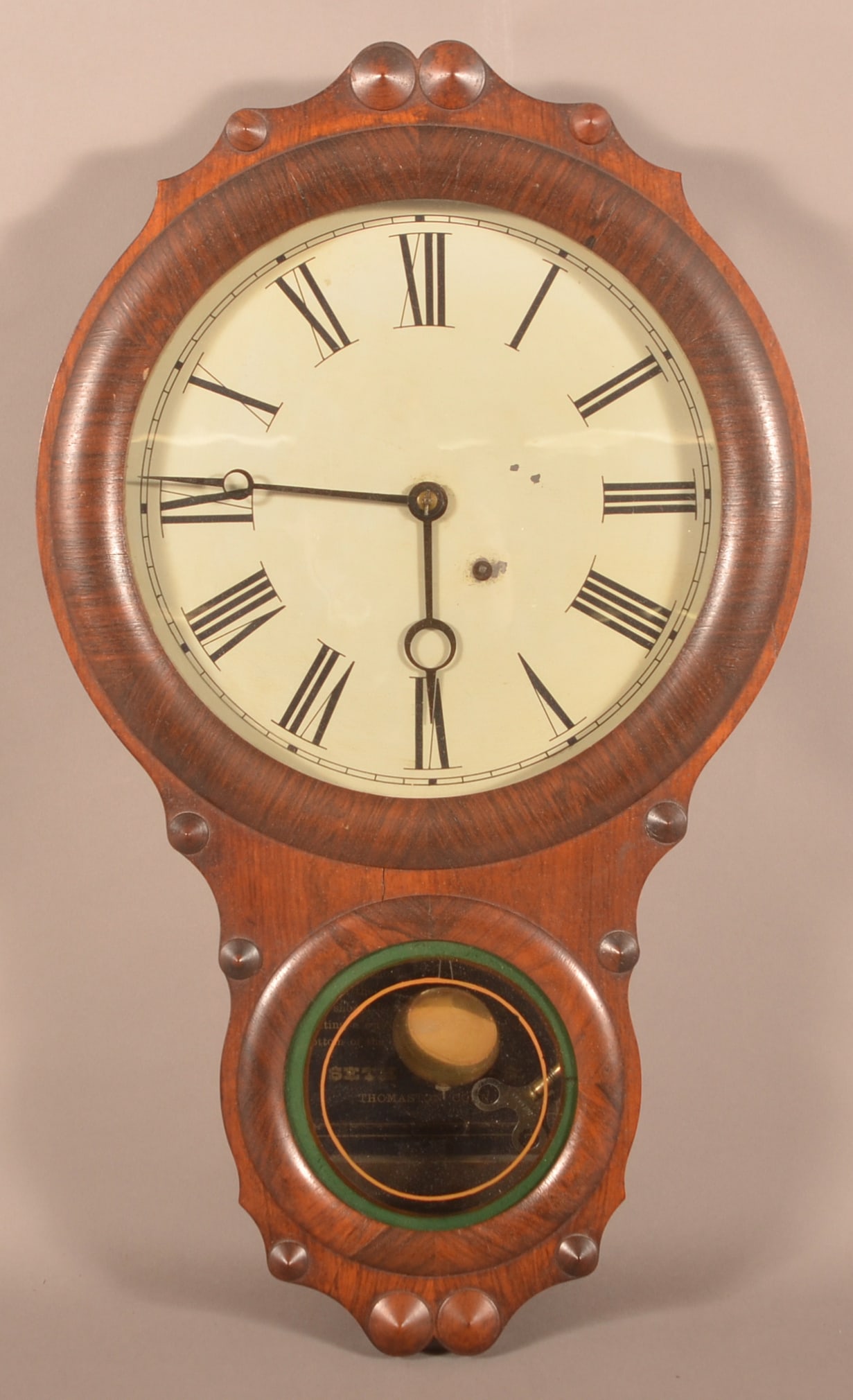 Seth Thomas Rosewood Veneer Wall Clock. (1 of 5)