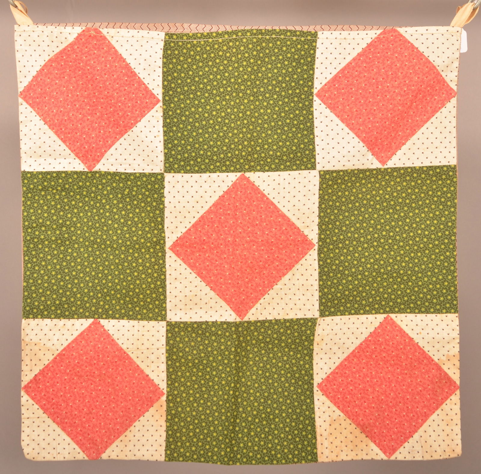 Antique PA Diamond-in-Block Patchwork Privy Bag. (1 of 2)