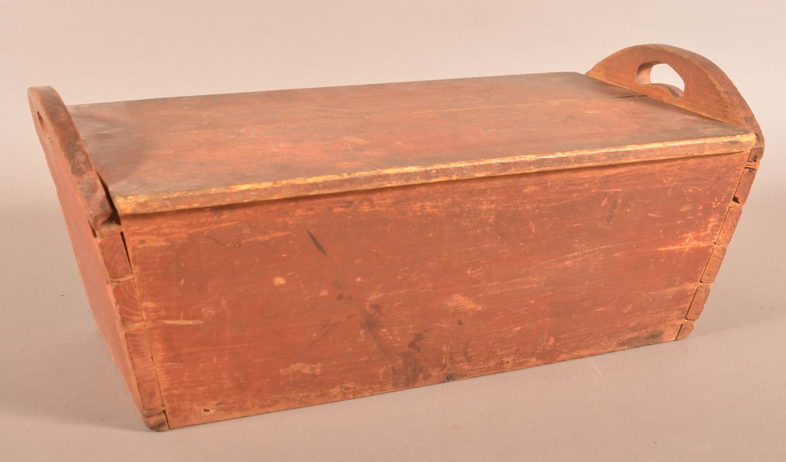 PA 19th Century Red Painted Softwood Dough Box. (1 of 5)
