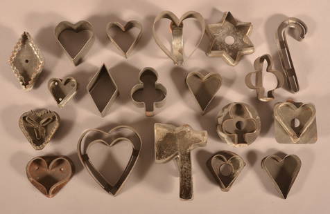 Lot of PA Antique Tin Figural Cookie Cutters.: Lot of PA Antique Tin Figural Cookie Cutters. Largest, 6"l.