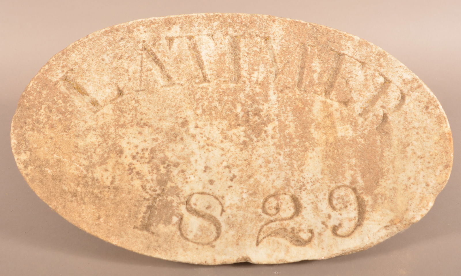 Carved Marble Date Stone "latimer 1829". Auction