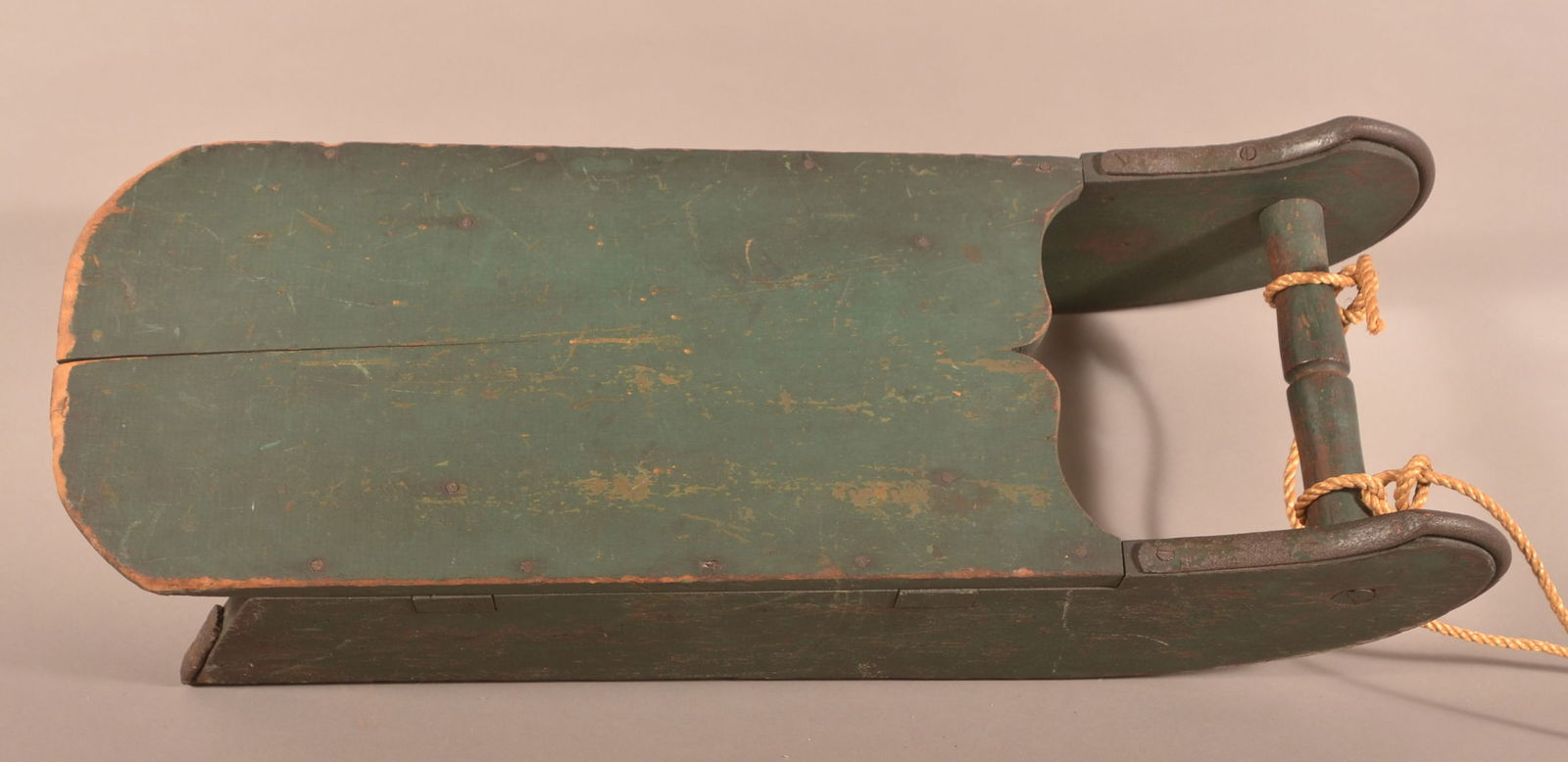 Antique PA Green-Painted Softwood Child's Sled. (1 of 3)