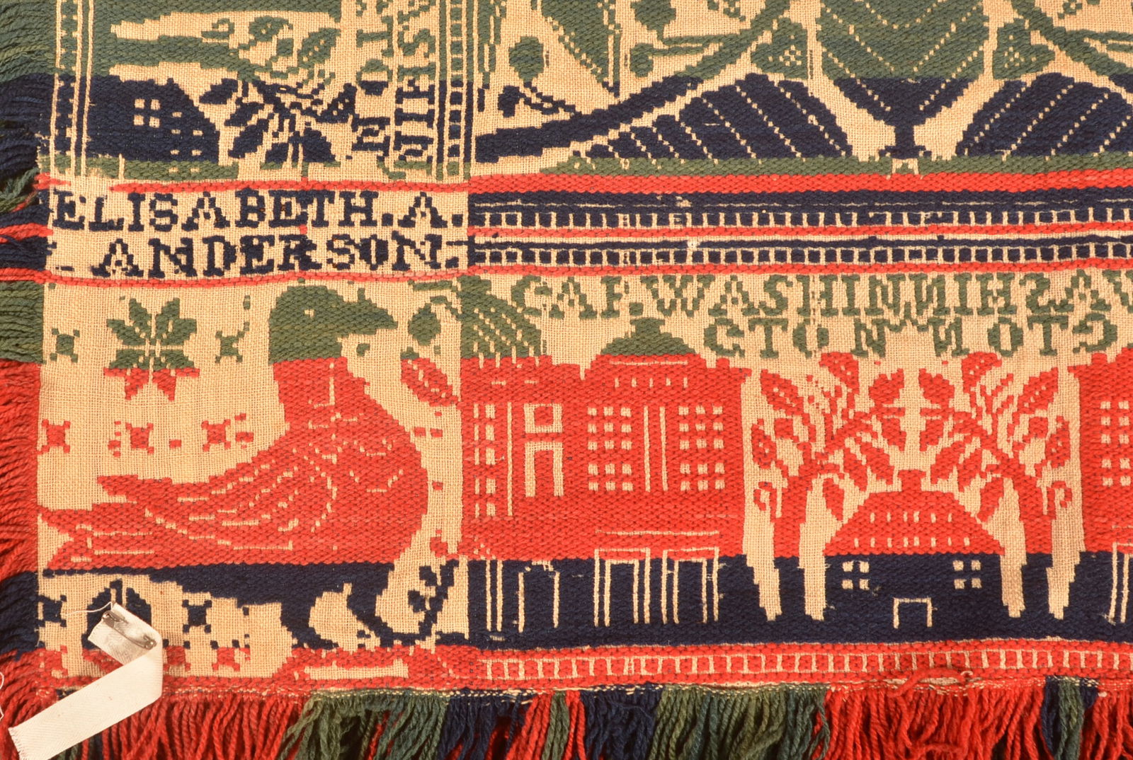 American "Capitol Washington" Jacquard Coverlet. (1 of 9)