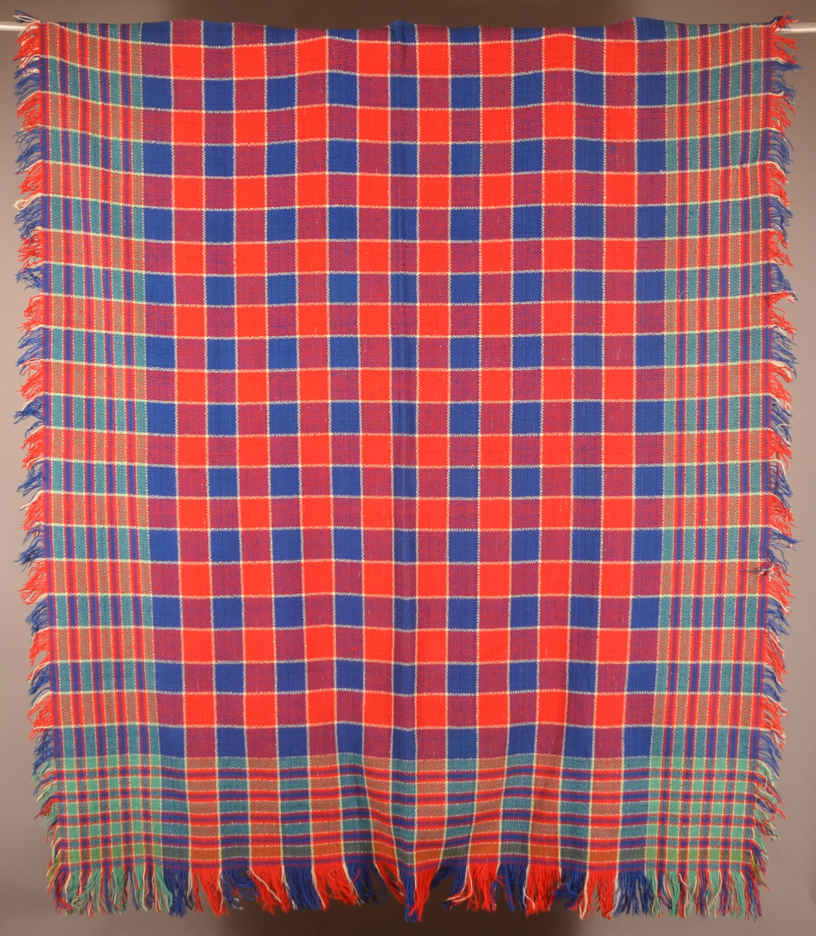 PA 19th Century 4-Color, 2-Part Woven Coverlet. (1 of 3)