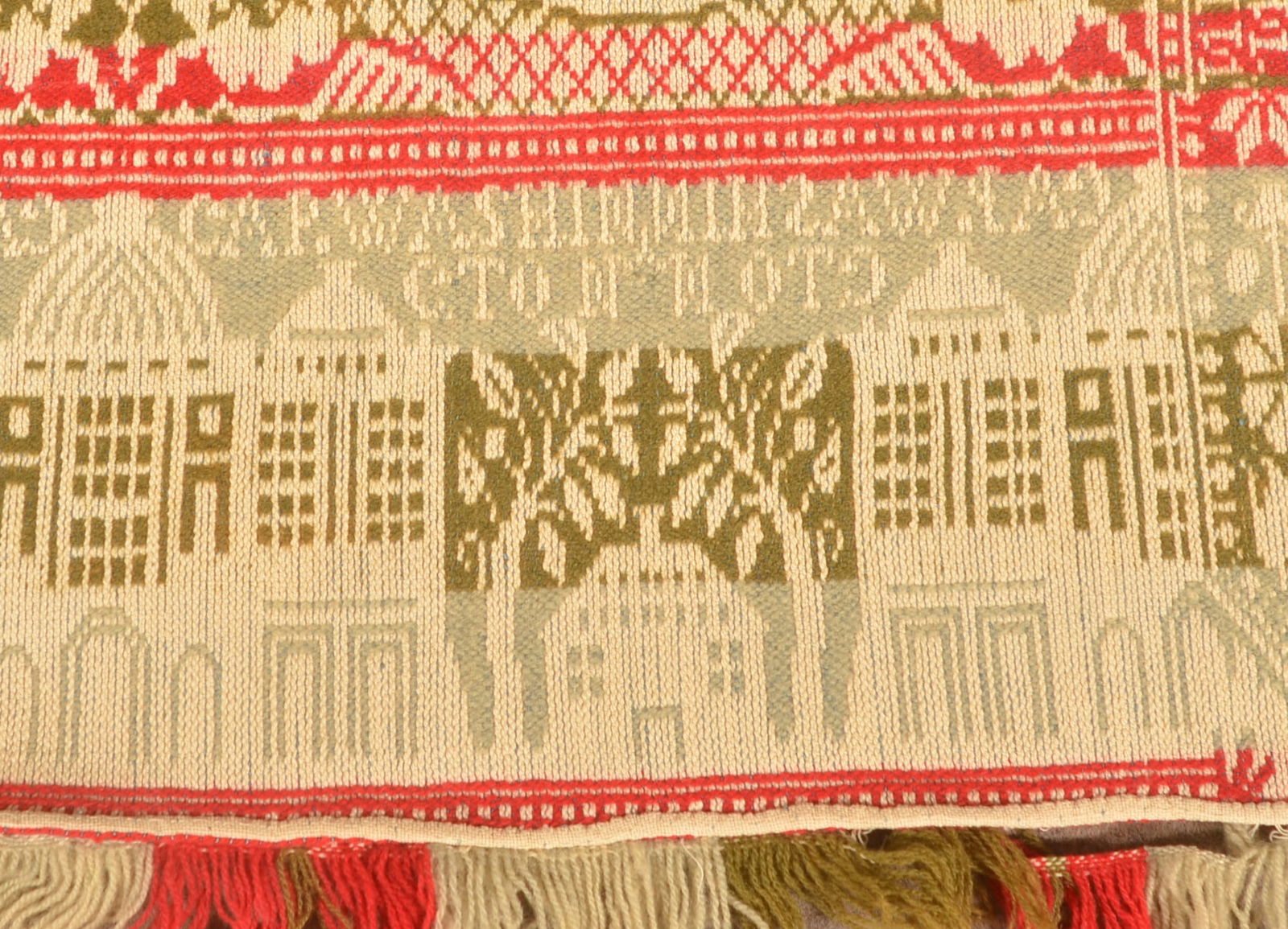 American "Capitol Washington" Jacquard Coverlet. (1 of 9)