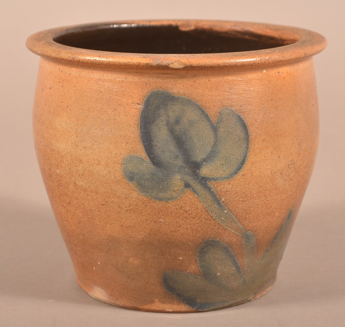 Stoneware Storage Jar with Cobalt Decoration. (1 of 4)