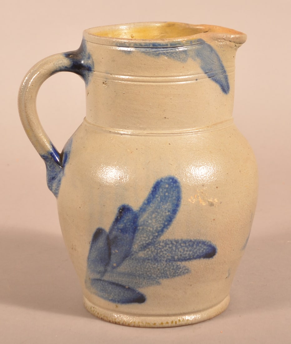 Stoneware 1/2-Gal. Pitcher with Cobalt Decoration. (1 of 4)