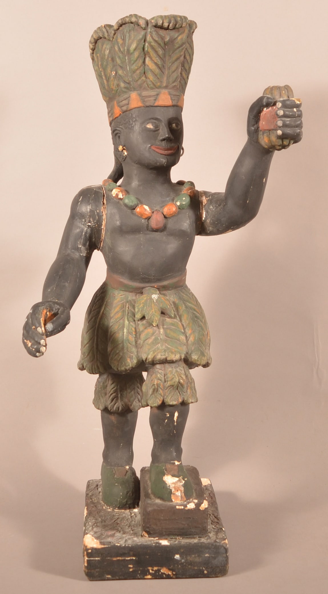 Folk Art Wood Counter-Top Cigar Store Indian. (1 of 6)