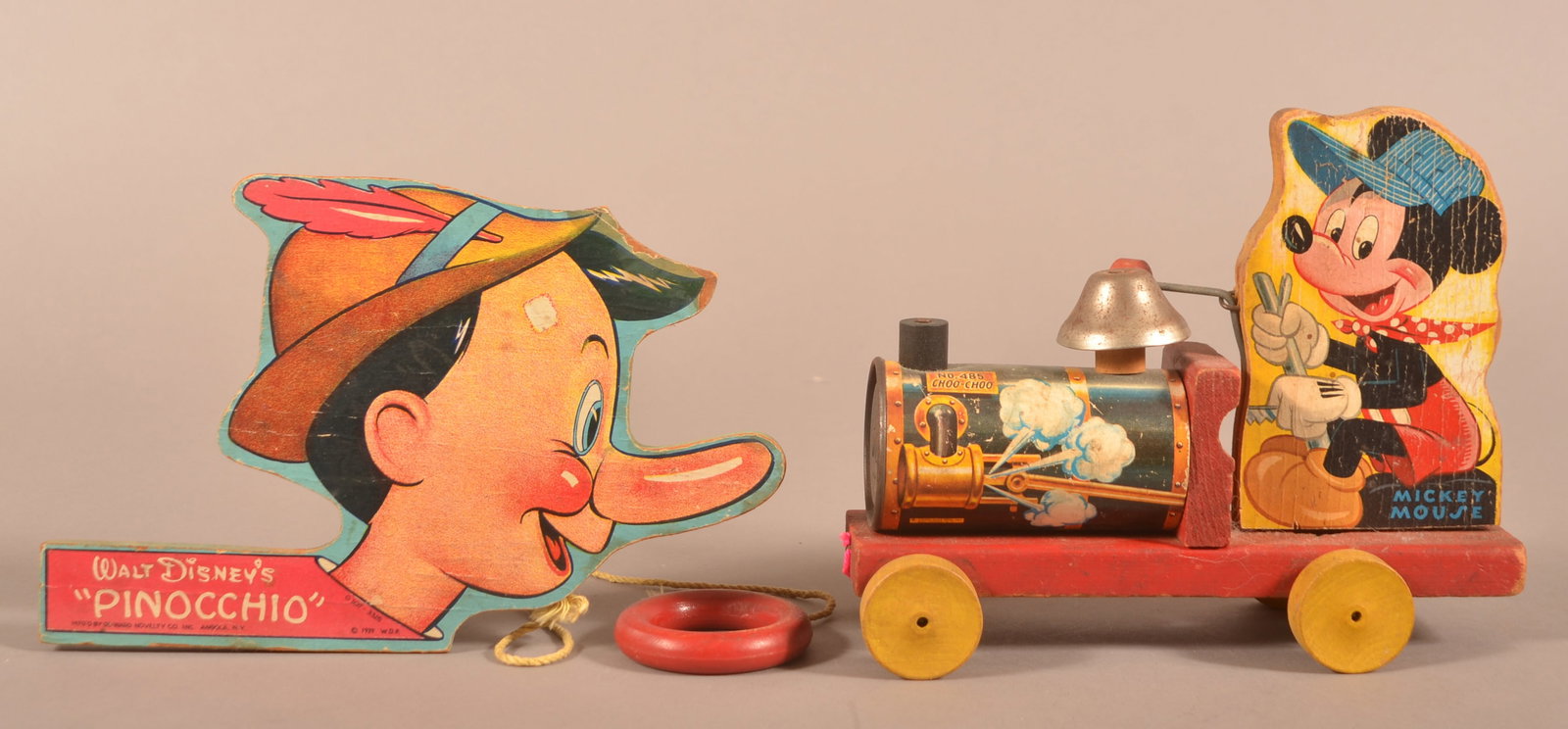 Two Vintage Disney Paper Litho on Wood Toys. (1 of 4)