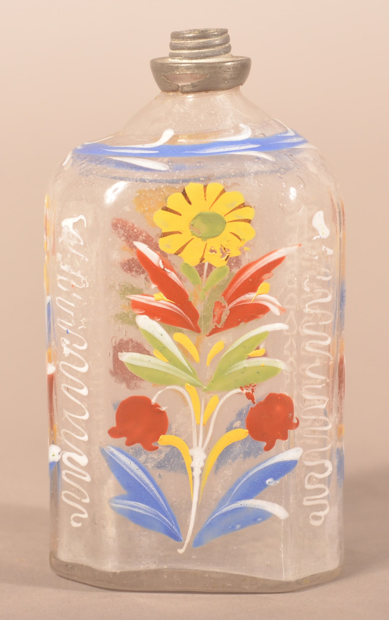 Stiegel-Type Enamel-Decorated Glass Cologne Bottle (1 of 5)