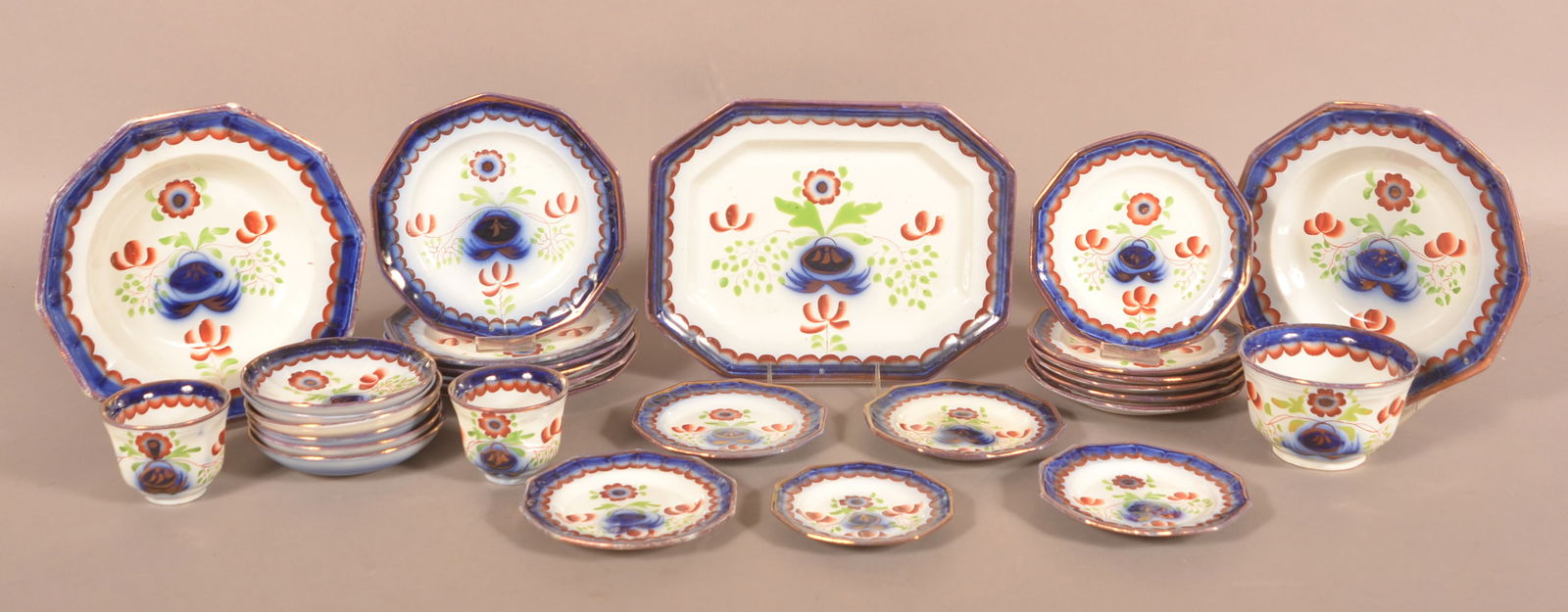 Lot of Gaudy Ironstone Seeing Eye Pattern China. (1 of 6)
