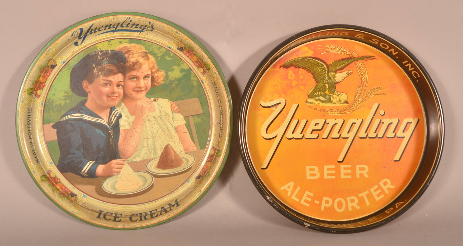 Two Yuengling Beer Tin Litho Serving Trays. (1 of 10)