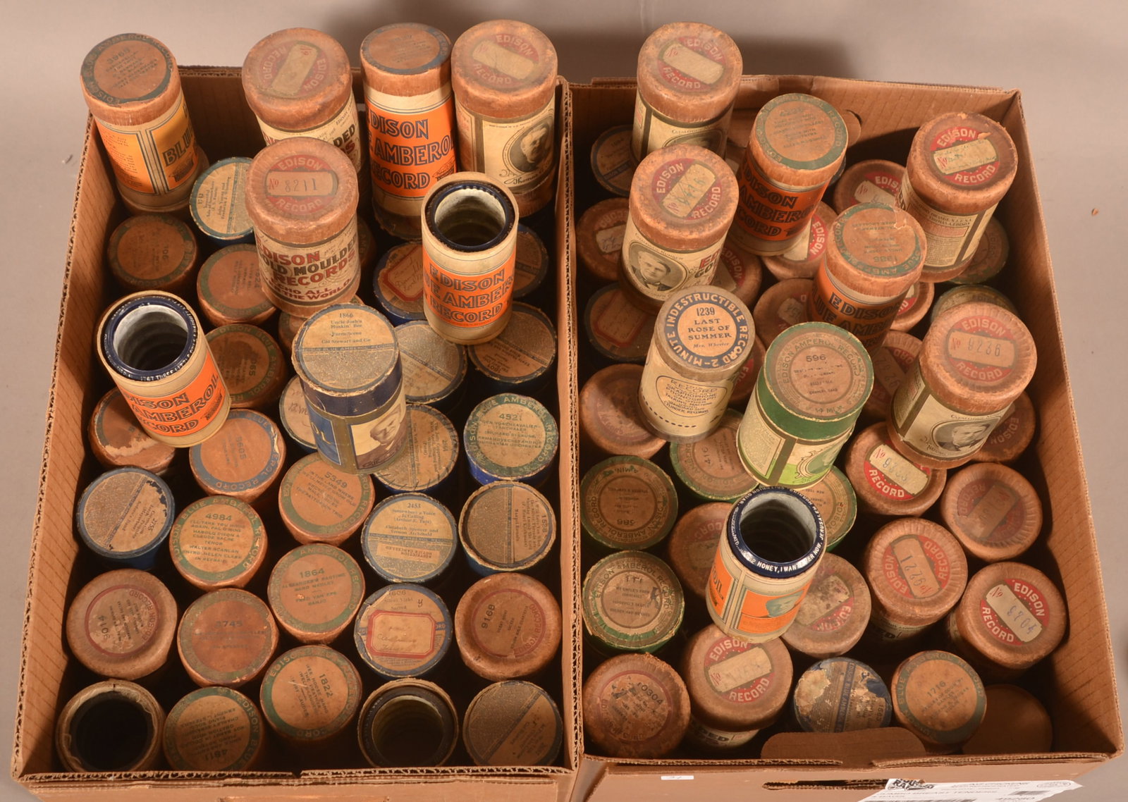 85 Antique Cylinder Records, Mostly Edison. (1 of 3)